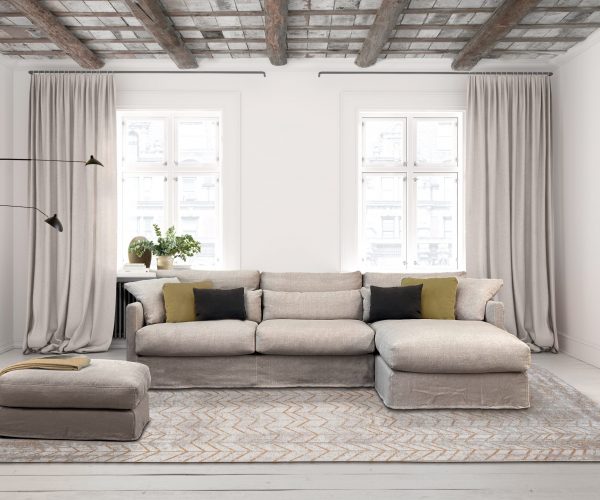 Interior of empty room 3 D rendering