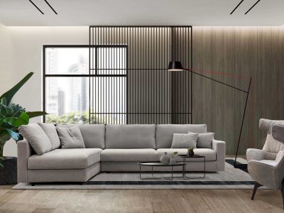 Minimalist Interior of modern living room 3 D rendering