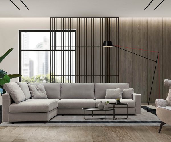 Minimalist Interior of modern living room 3 D rendering