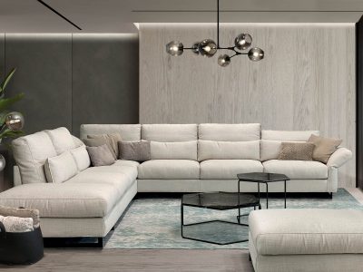 Interior of modern living room with sofa 3 D rendering