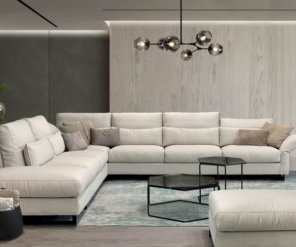 Interior of modern living room with sofa 3 D rendering
